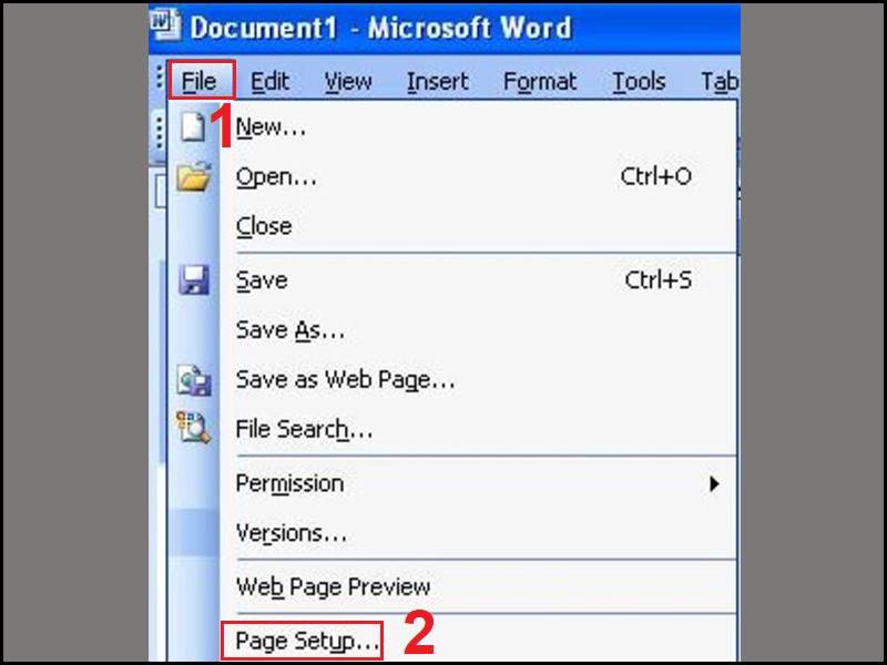 Cách cài đặt khổ giấy a4 trên word 2003