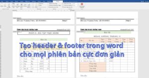 Cách tạo Header footer trong word