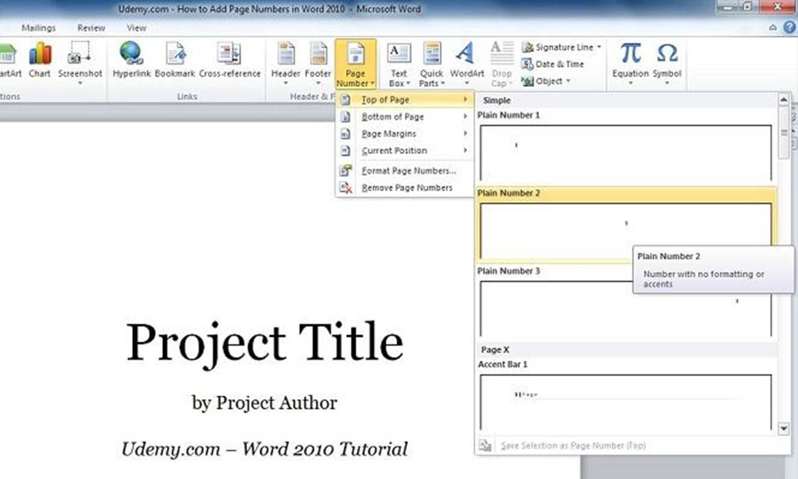 Chọn định dạng số trang cần đánh