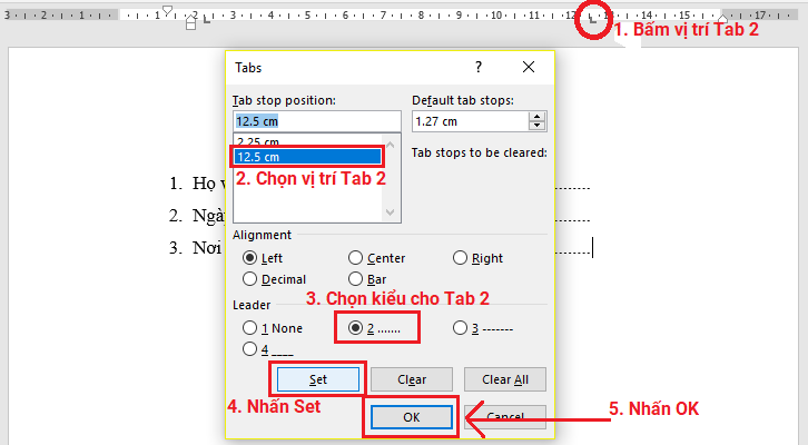 Hướng dẫn ví dụ tab trái