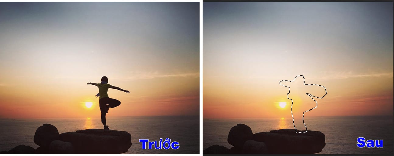 kết quả sau khi xóa người ra khỏi vật thể