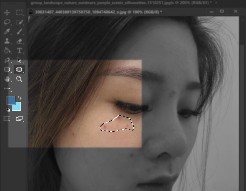 Cách Xóa Mụn Cực Nhanh Bằng Photoshop 9 ve khu vuc mun
