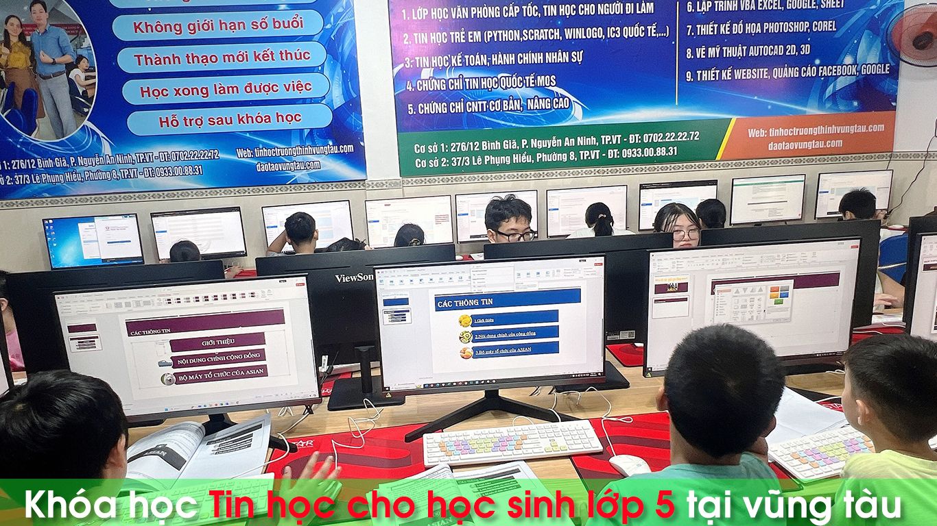 khóa học tin học cho học sinh lớp 5 vũng tàu